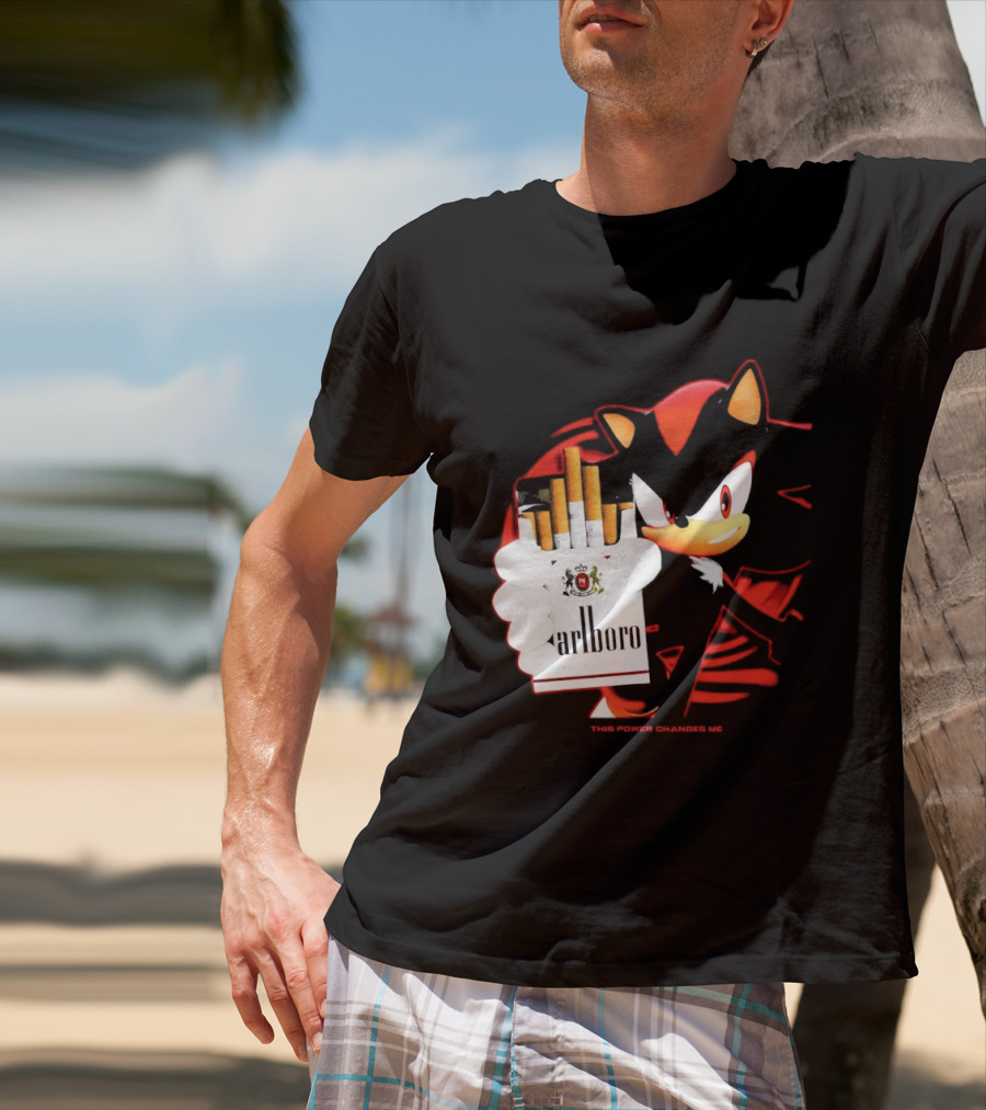 Shadow The Hedgehog Marlboro Cigarettes This Power Changes Me T-Shirt
