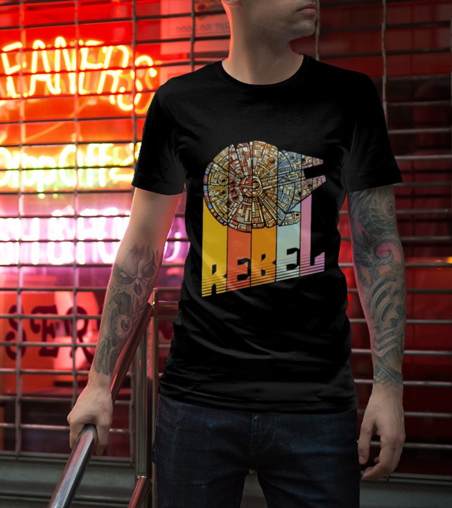 Millennium Falcon REBEL Star Wars Spaceship Movie T-Shirt
