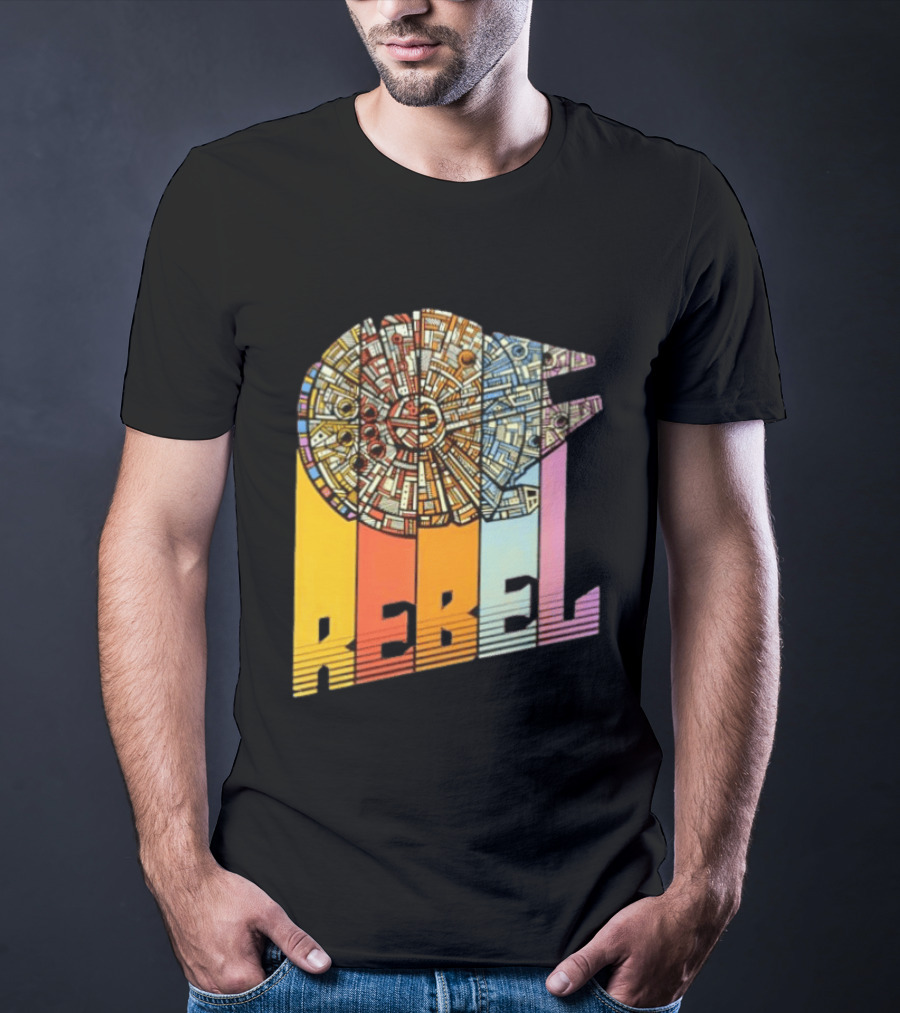 Millennium Falcon REBEL Star Wars Spaceship Movie T-Shirt