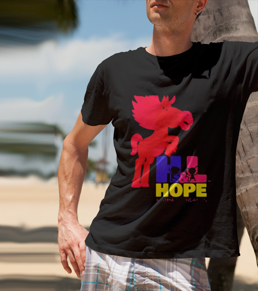 HL Hope GTMA Foundation Red Horse And Colorful Letters T-Shirt