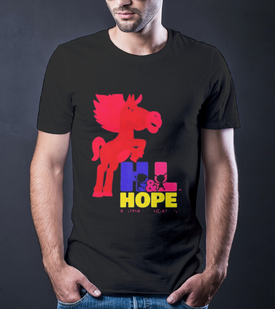 HL Hope GTMA Foundation Red Horse And Colorful Letters T-Shirt