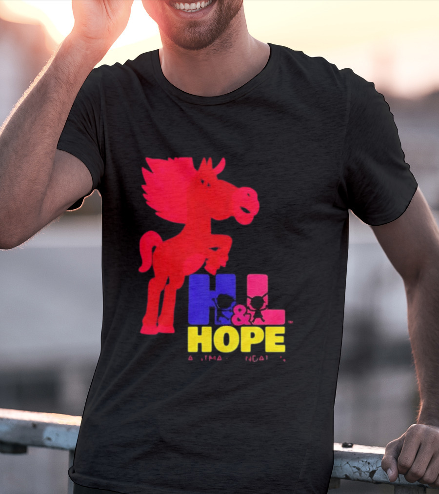 HL Hope GTMA Foundation Red Horse And Colorful Letters T-Shirt