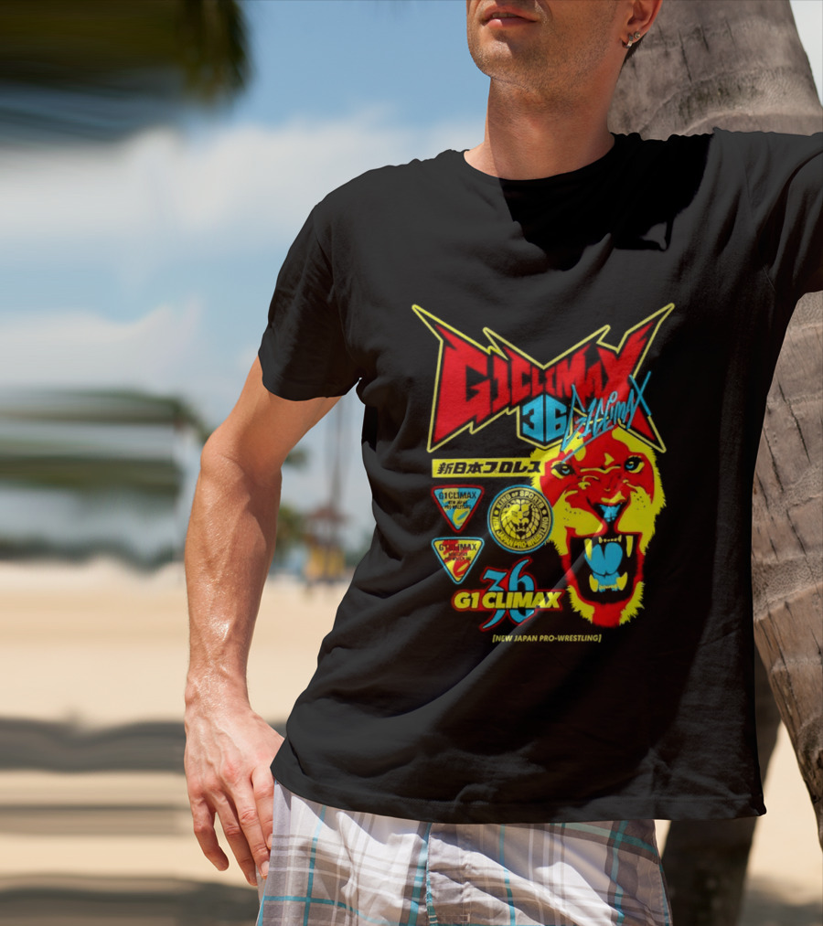 New Japan Pro Wrestling G1 Climax 36 Lion Mark King Of Sports Retro Wrestling T-Shirt