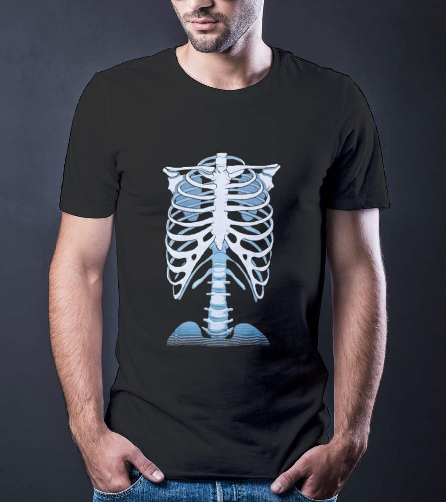 Human Rib Cage Vertebral Column Skeleton Anatomy T-Shirt