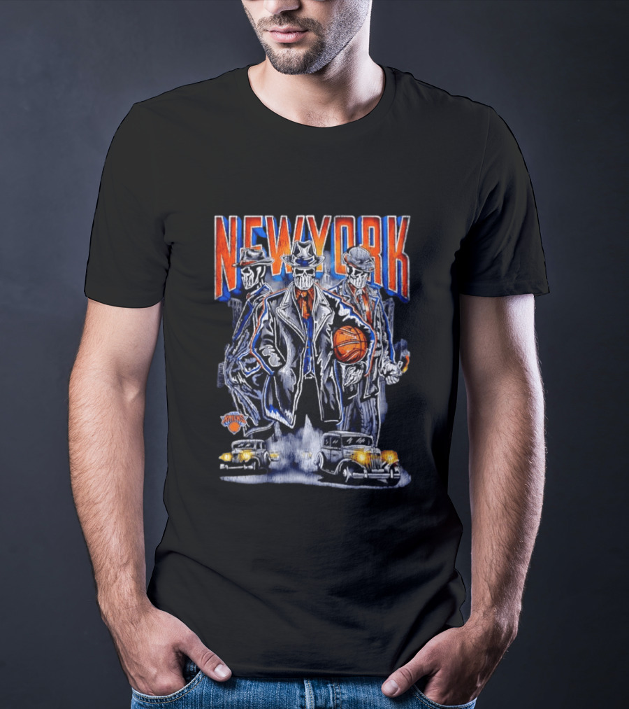New York Gangster Skeletons Knicks Basketball Mobster T-Shirt