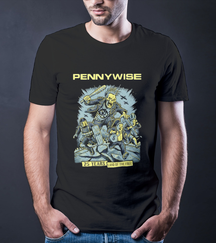 Pennywise 25 Years Land Of The Free Punk Rock Anniversary T-Shirt