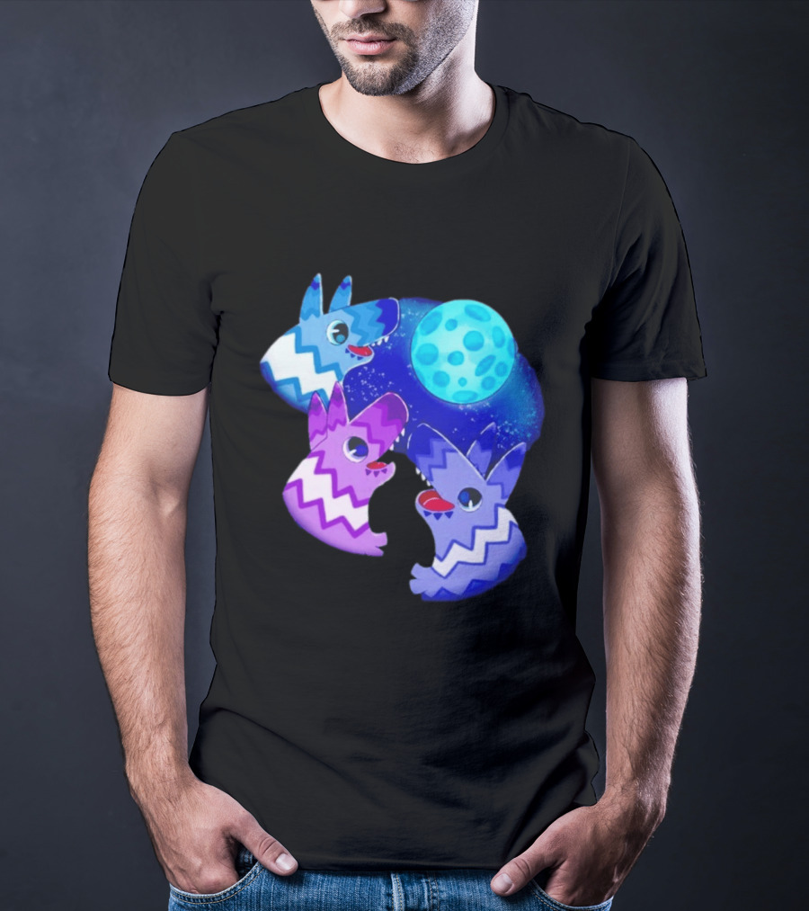 Pinata Dogs Howling At The Moon Blue Zigzag T-Shirt