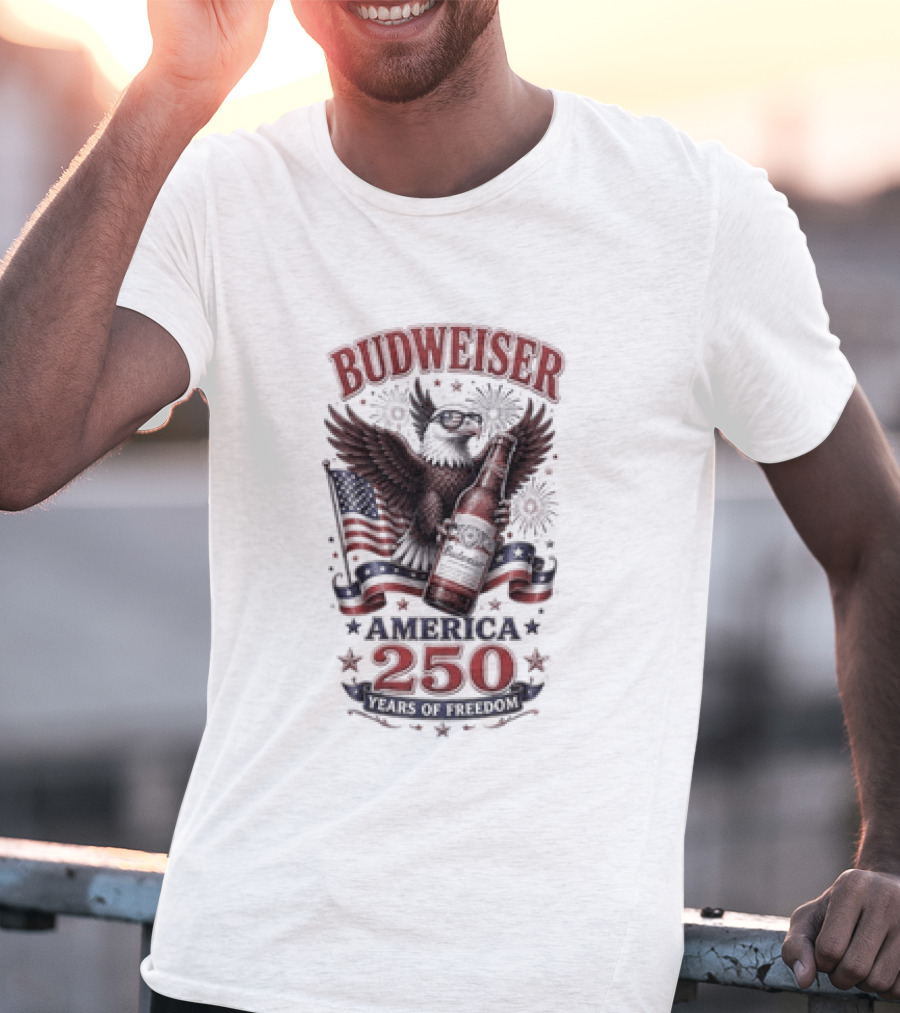 Budweiser Eagle America 250 Years Of Freedom Celebration T-Shirt
