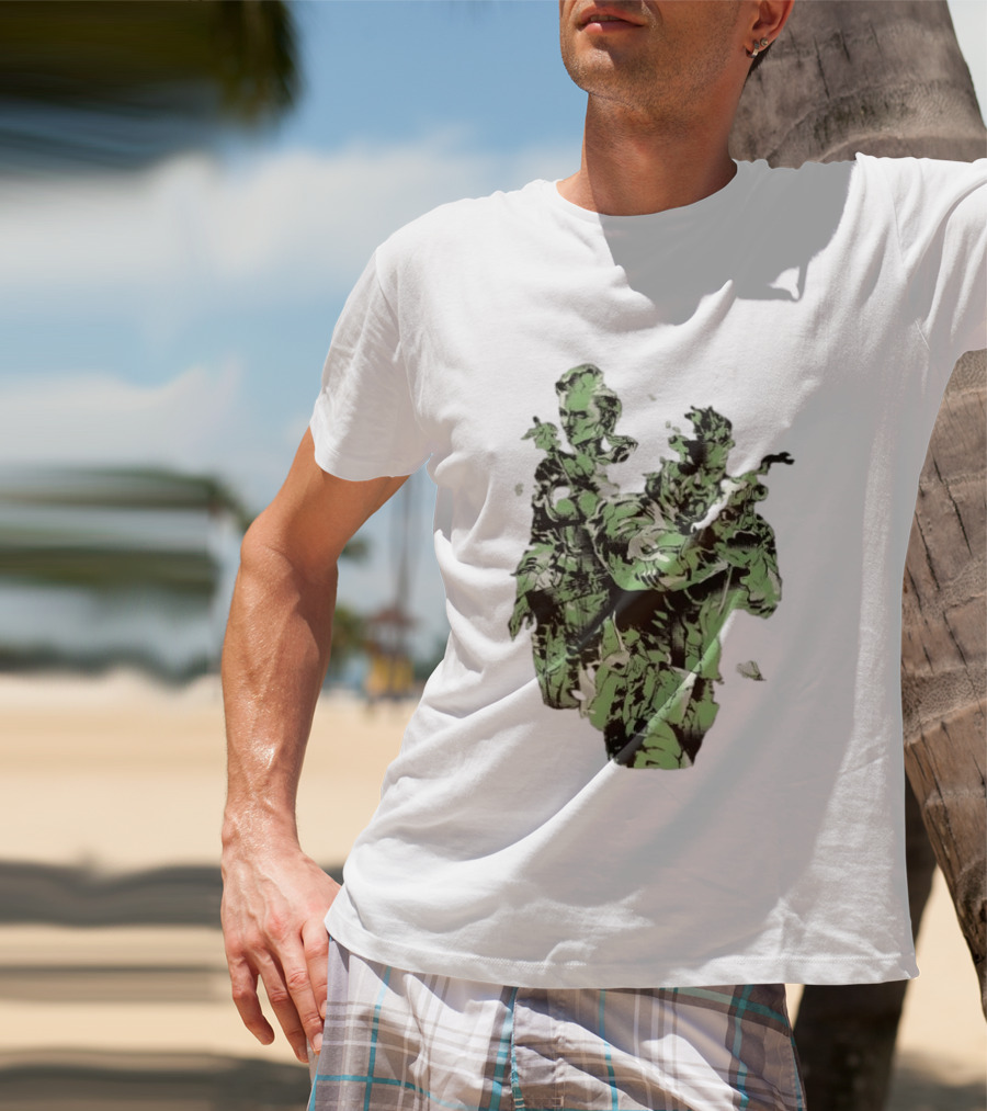 Naked Snake And The Boss Metal Solid 3 Snake Eater Iconic Duo Camouflage T-Shirt