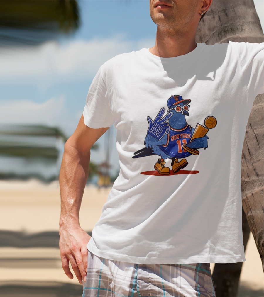 New York Knicks NBA Pigeon Bing Bong 26 73 70 Trophy T-Shirt