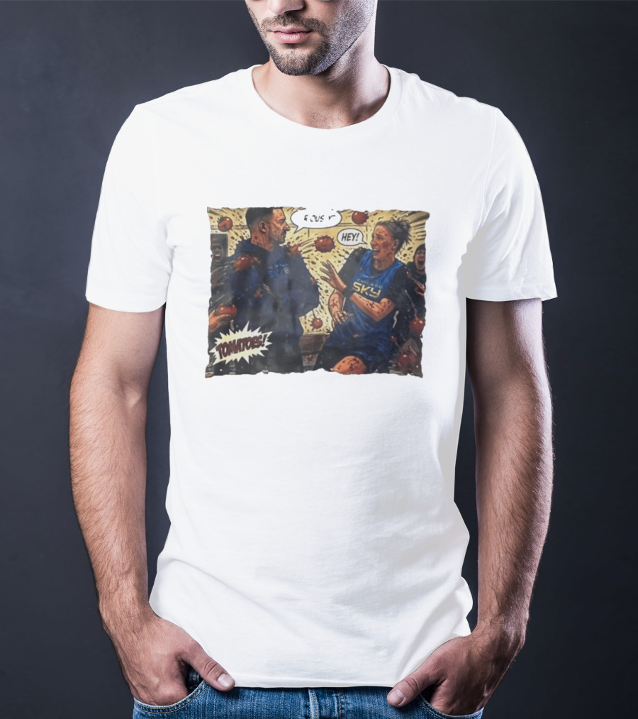 Chicago Sky Basketball Seriously Hey Tomatoes Comic Scene T-Shirt