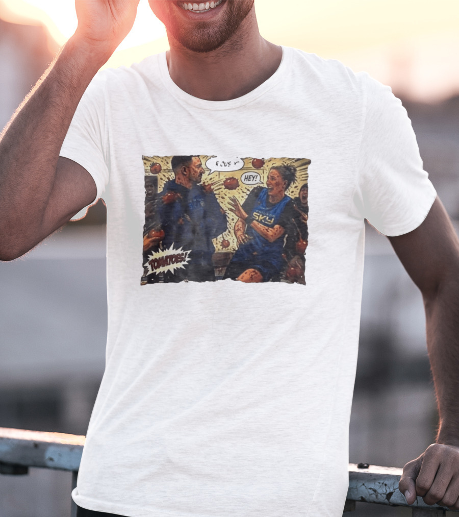 Chicago Sky Basketball Seriously Hey Tomatoes Comic Scene T-Shirt