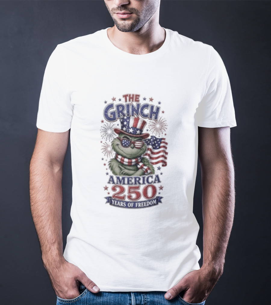 The Grinch America Celebrating 250 Years Of Freedom With Patriotic T-Shirt