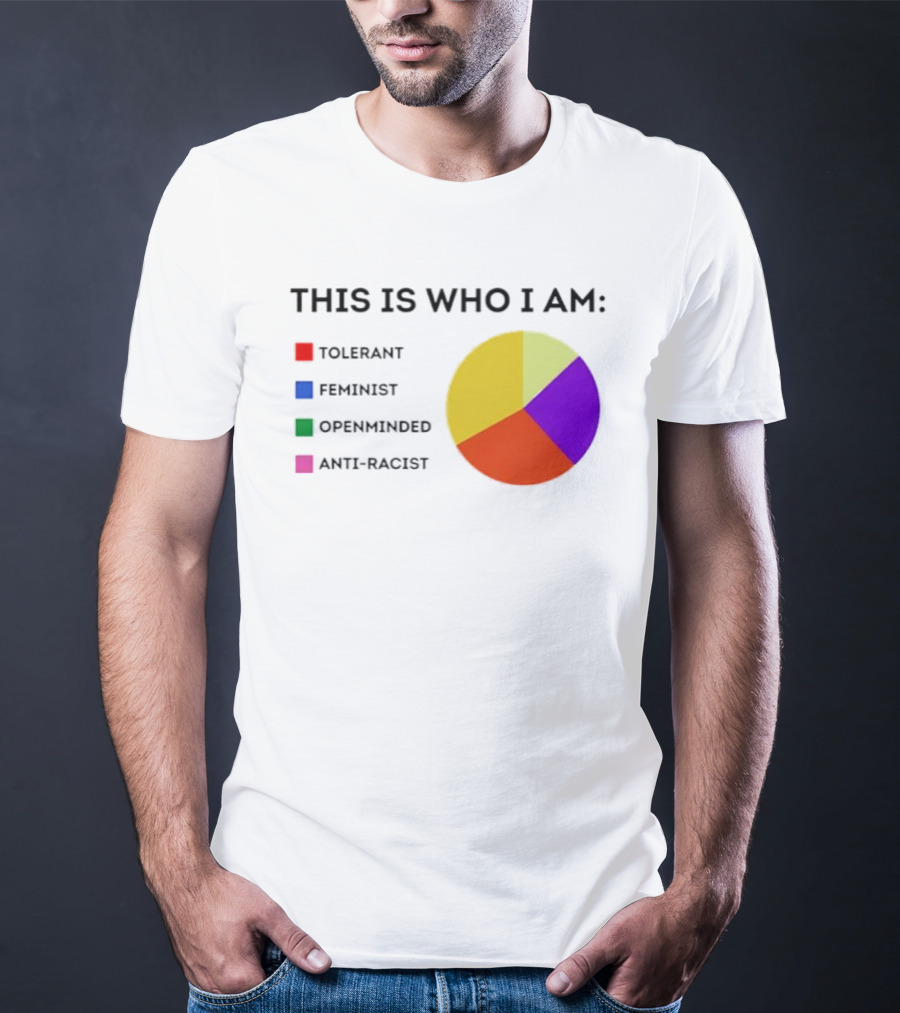 Tolerant Feminist Openminded Anti Racist Pie Chart This Is Who I Am T-Shirt