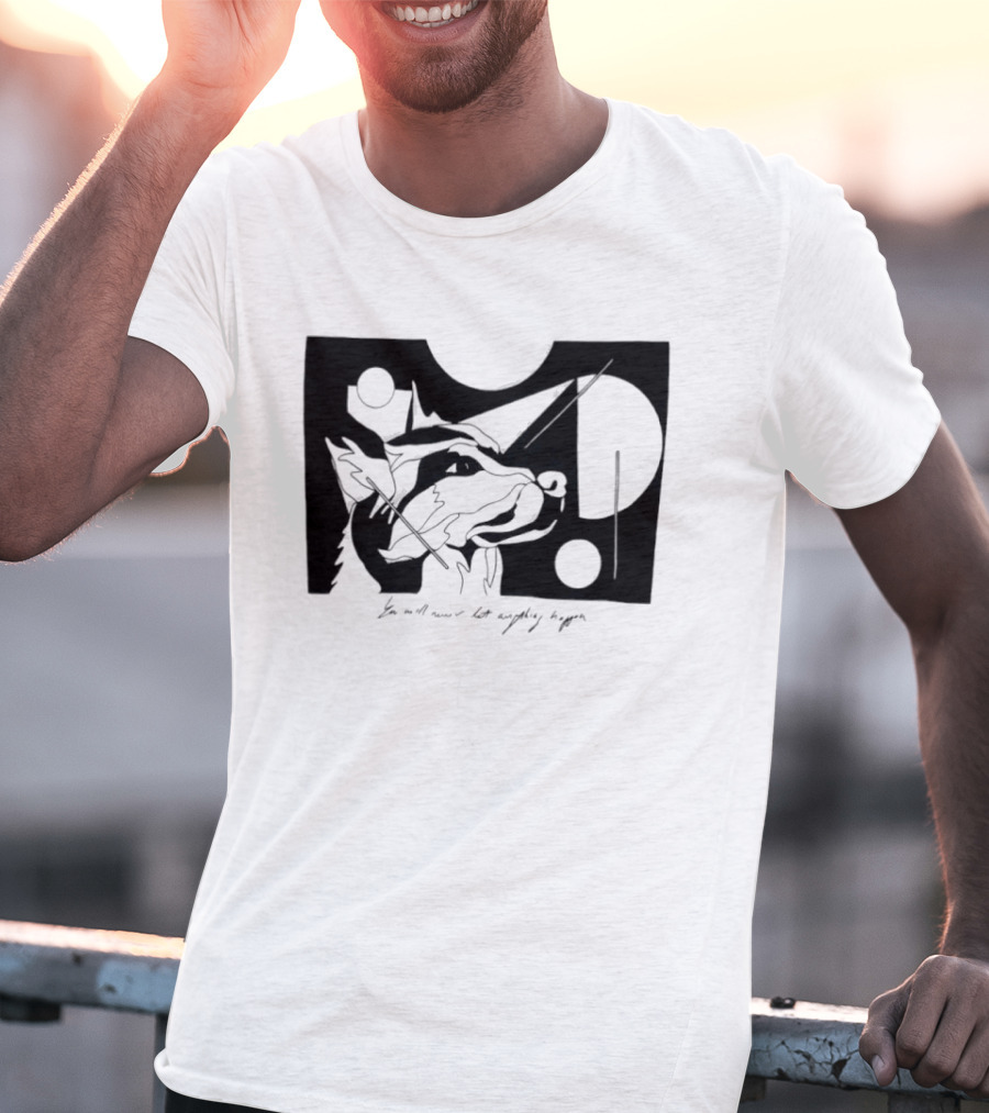 Wolf You Will Never Let Anything Happen Abstract Art Geometric Shapes T-Shirt