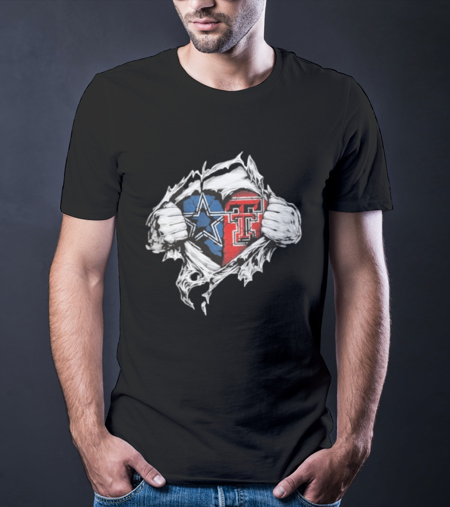 Cowboys Texas Tech Ripped Heart T-Shirt