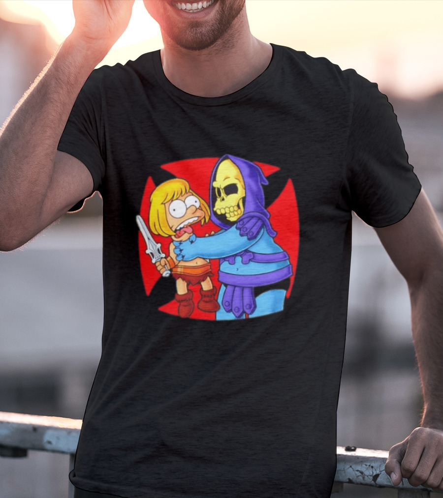 He Man Skeletor Masters Of The Universe Bart Simpson Mashup T-Shirt