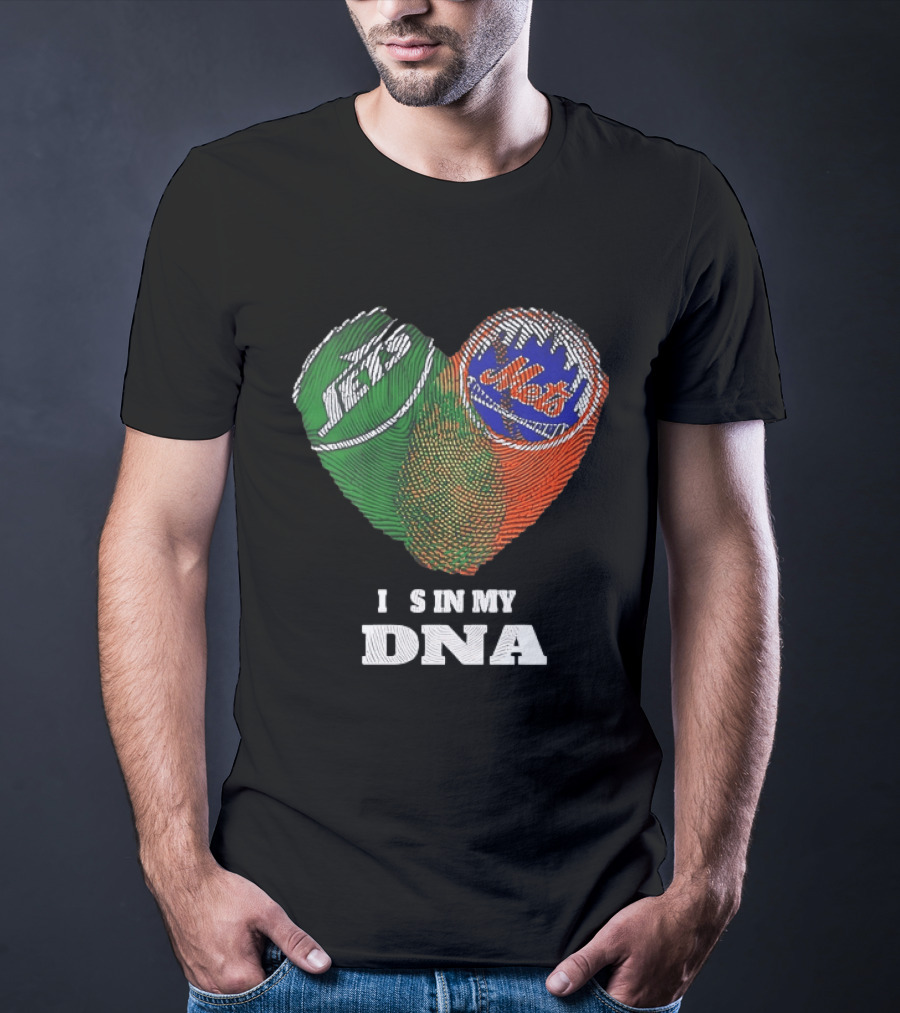 New York Jets Mets Heart Fingerprint It Is In My DNA T-Shirt