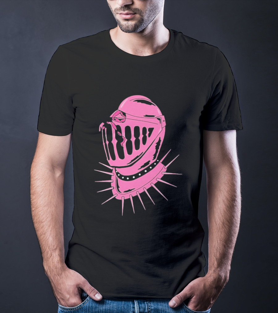 Knight Helmet With Pink Bow And Spiked Choker Aesthetic T-Shirt