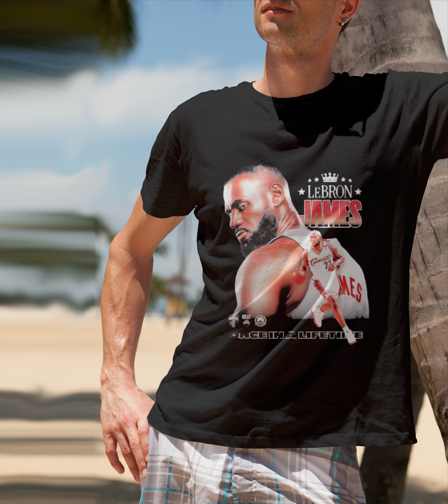 LeBron James Cleveland Cavaliers Once In A Lifetime NBA Heat Championships T-Shirt