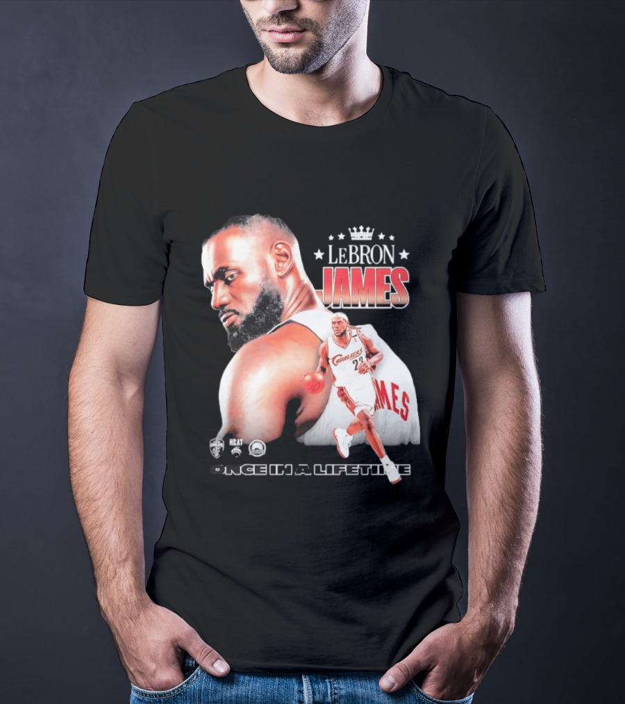 LeBron James Cleveland Cavaliers Once In A Lifetime NBA Heat Championships T-Shirt