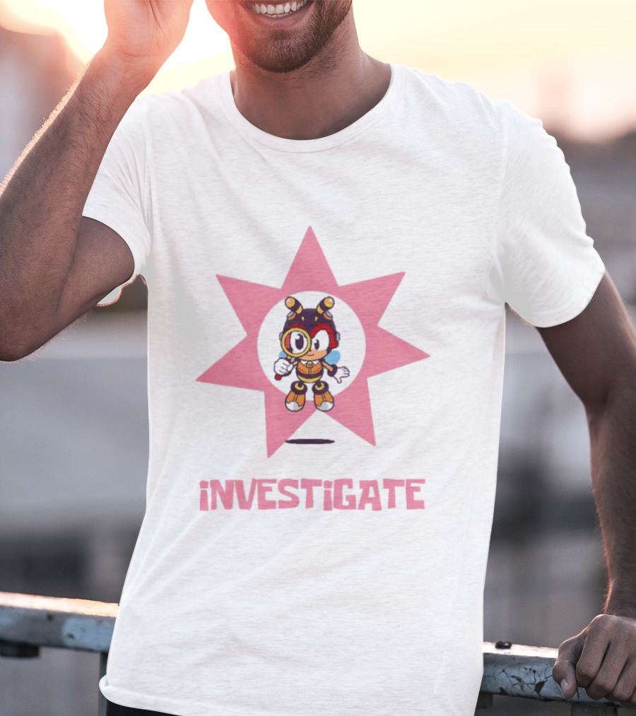 INVESTiGATE Charmy Bee Star Emblem Detective T-Shirt
