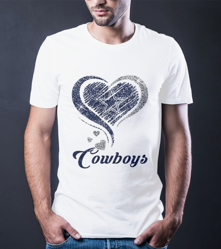 Dallas Cowboys Heart Glitter T-Shirt