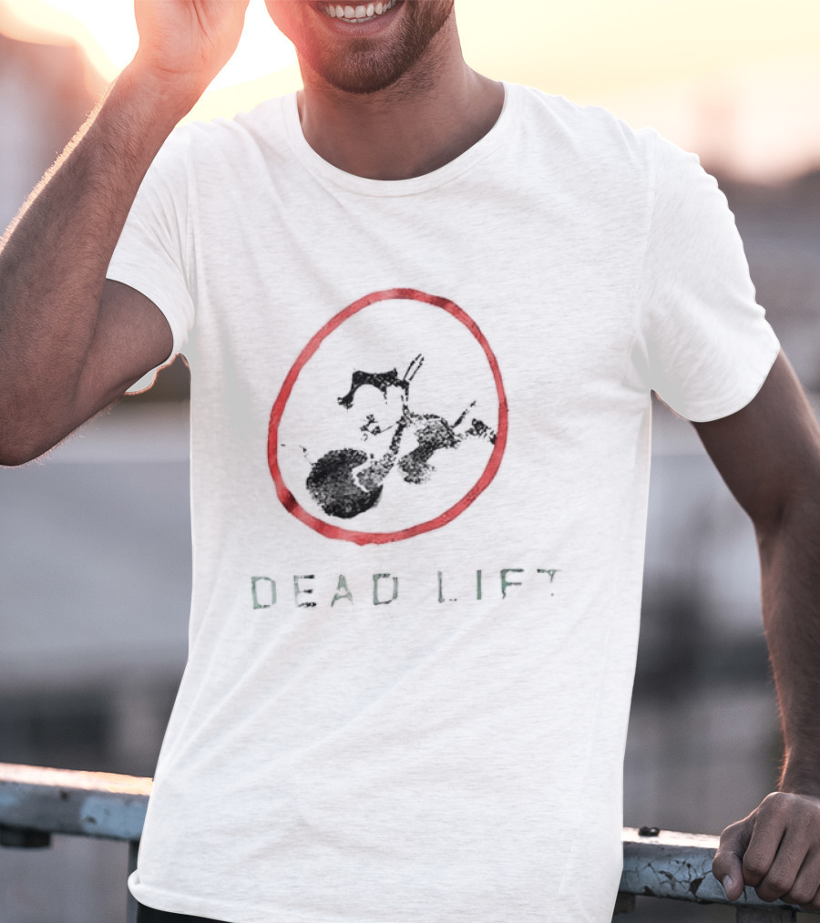 Felix The Cat Dead Lift Red Circle Weightlifting T-Shirt