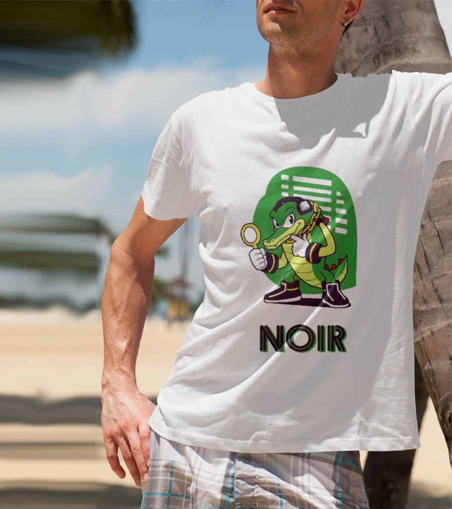 Vector The Crocodile Chaotix Detective Agency Noir Magnifying Glass Image T-Shirt