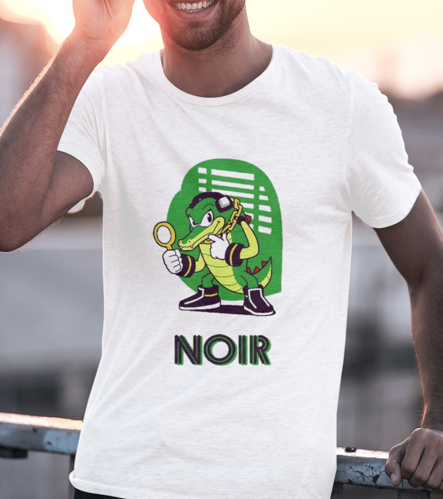 Vector The Crocodile Chaotix Detective Agency Noir Magnifying Glass Image T-Shirt