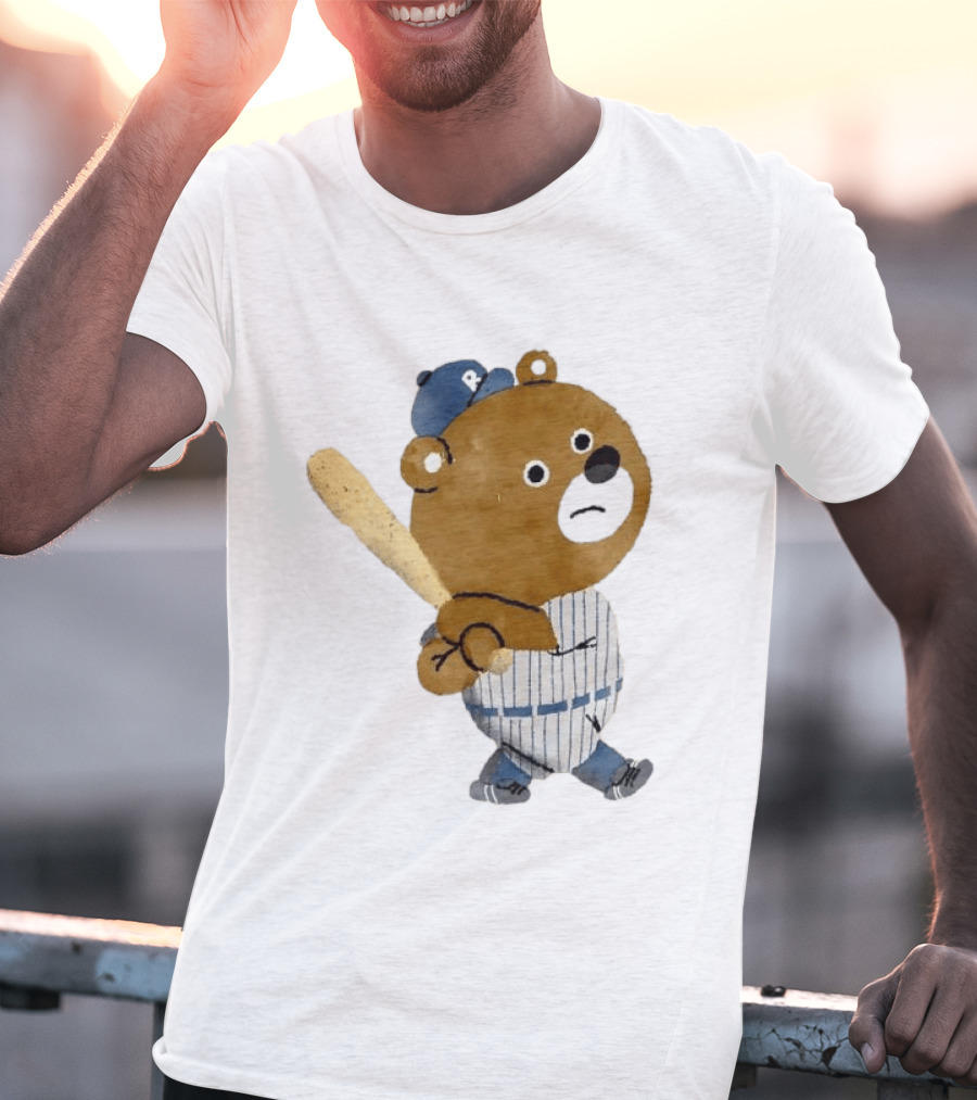 Kuma Bear Takuto Nakagawa Baseball Player Character In Striped Uniform T-Shirt