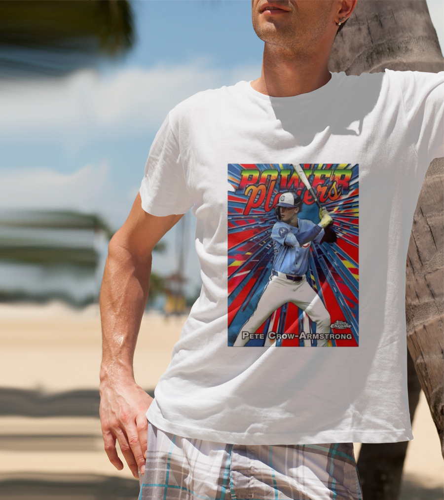 Pete Crow Armstrong Power Players Chicago Cubs Topps Chrome MLB Baseball T-Shirt