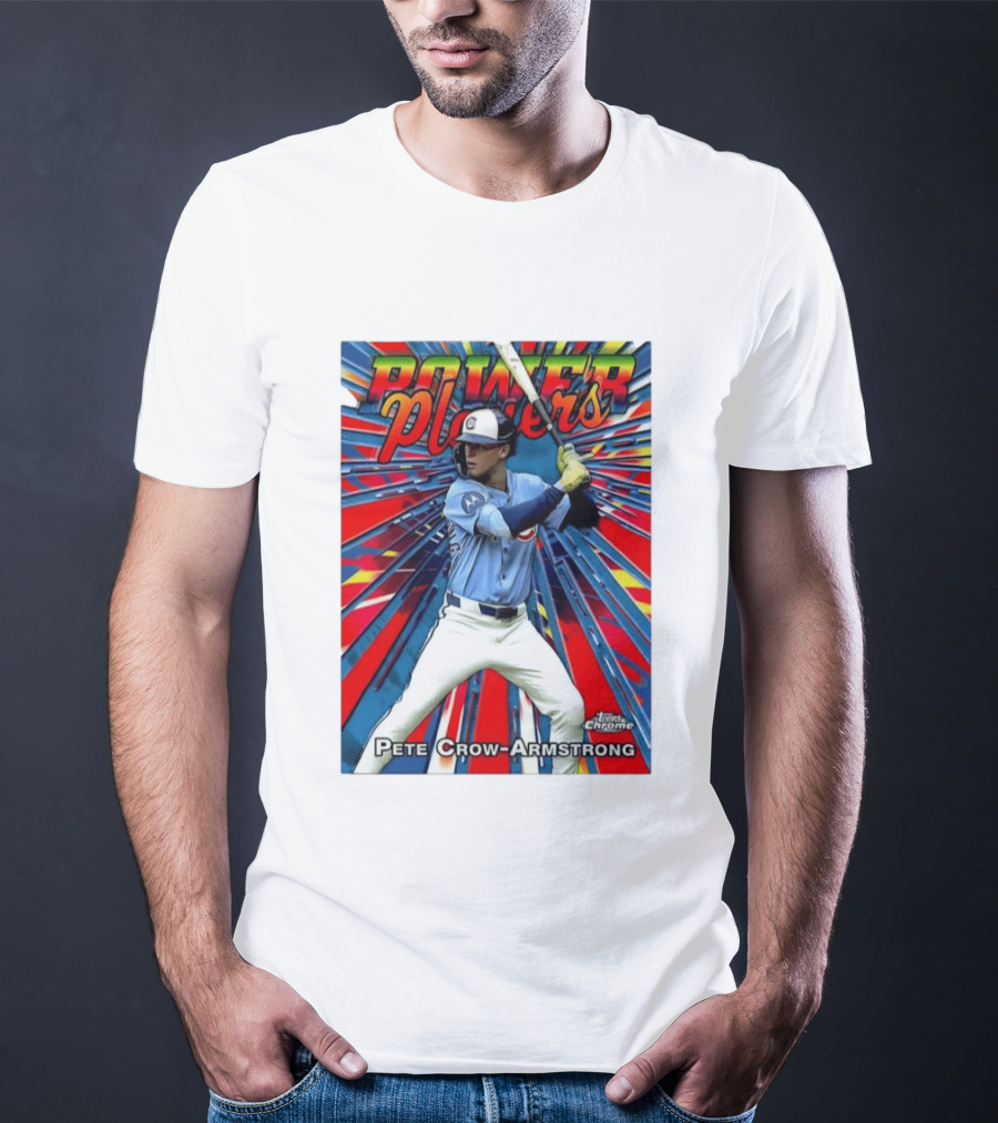 Pete Crow Armstrong Power Players Chicago Cubs Topps Chrome MLB Baseball T-Shirt