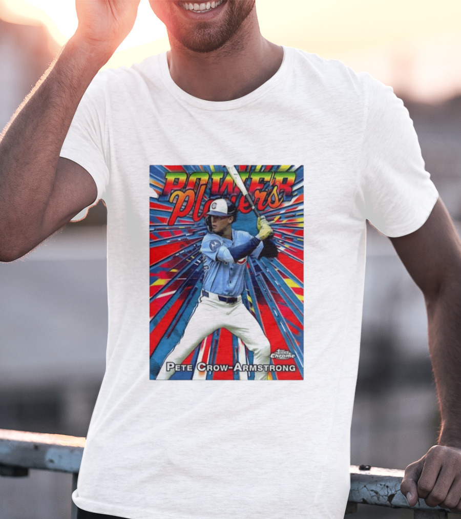 Pete Crow Armstrong Power Players Chicago Cubs Topps Chrome MLB Baseball T-Shirt