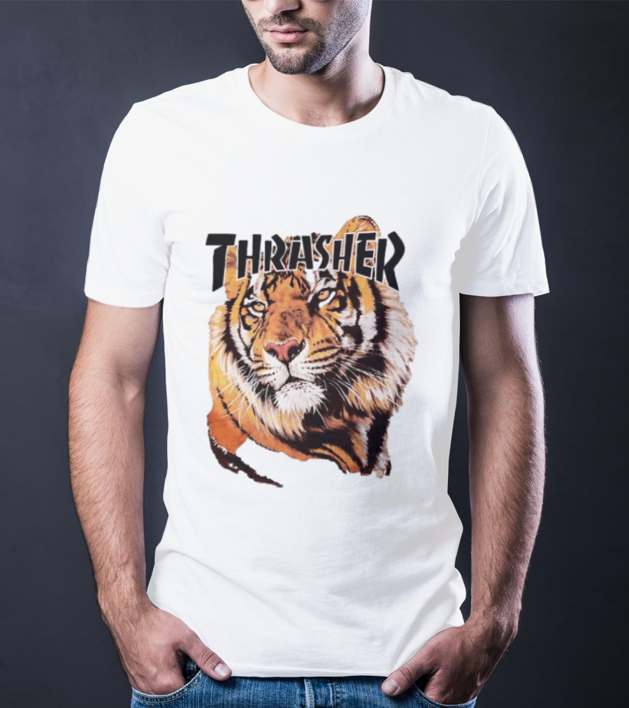 Tiger Thrasher Magazine Wildlife Nature Animal Orange Color T-Shirt