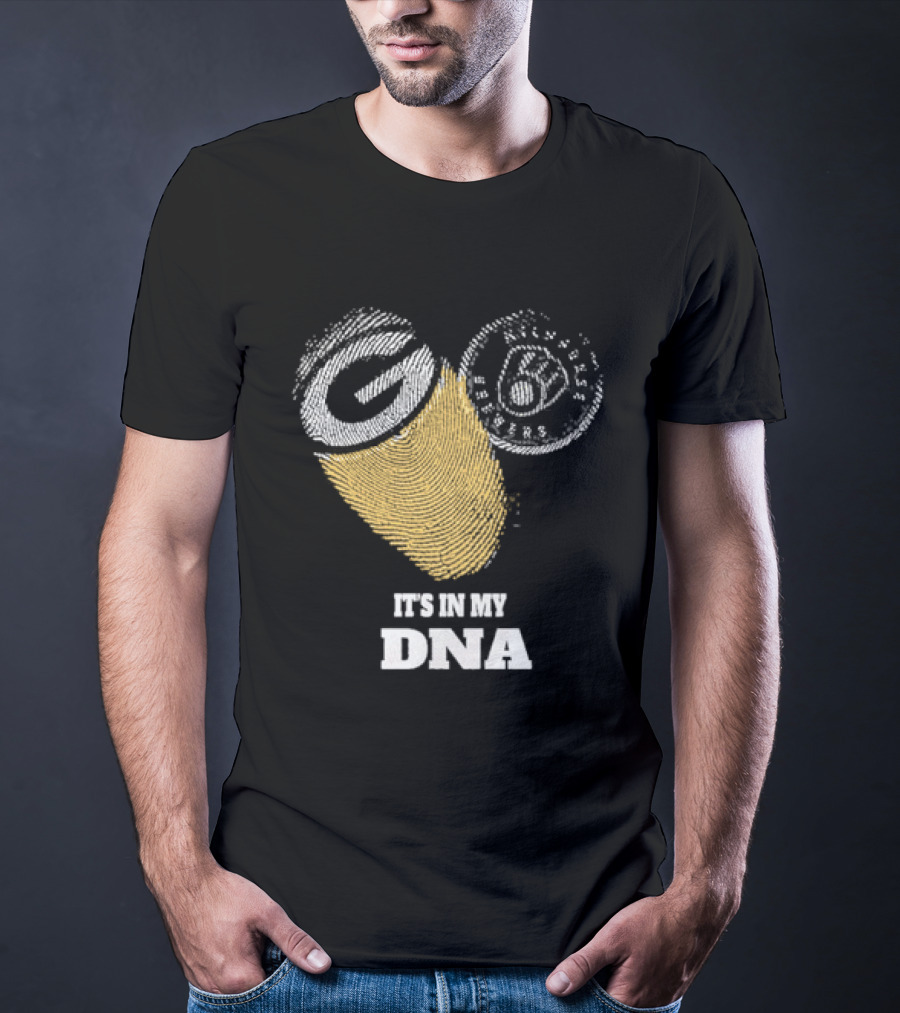Packers Brewers It's In My DNA Football Baseball Fan Pride T-Shirt