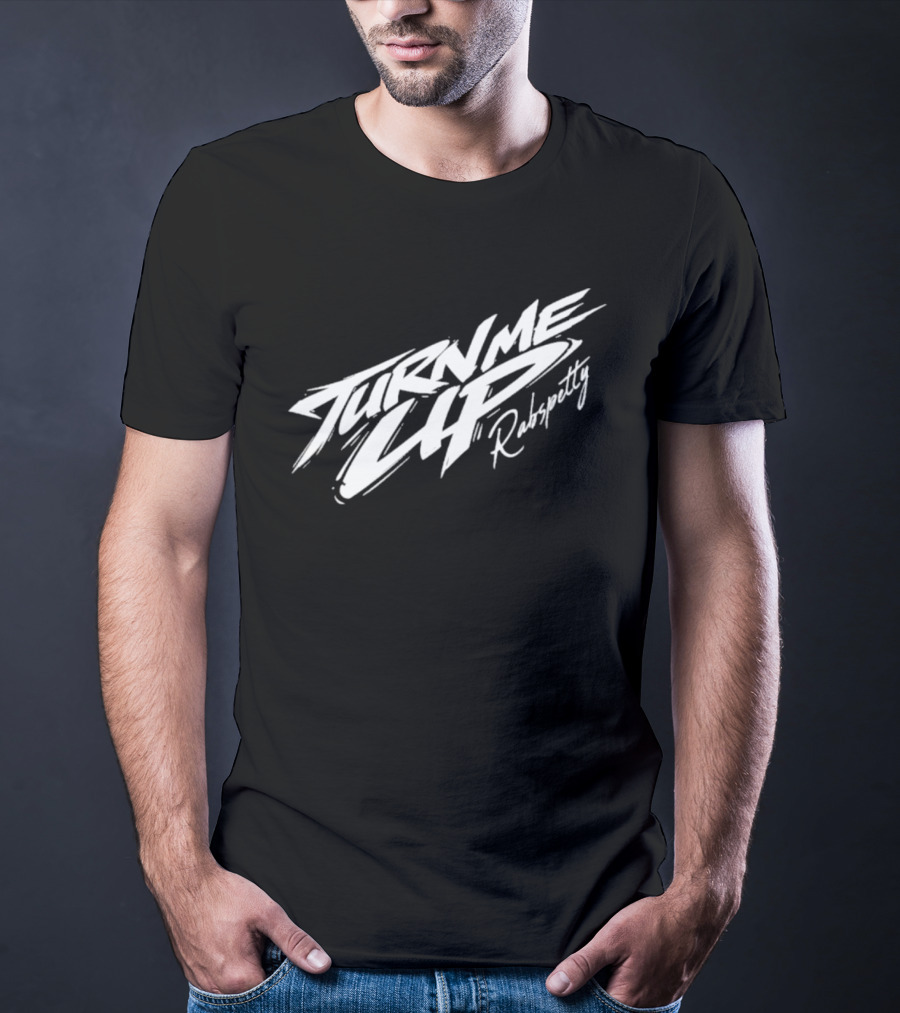 Rabsopetty Turn Me Up Dynamic Script T-Shirt