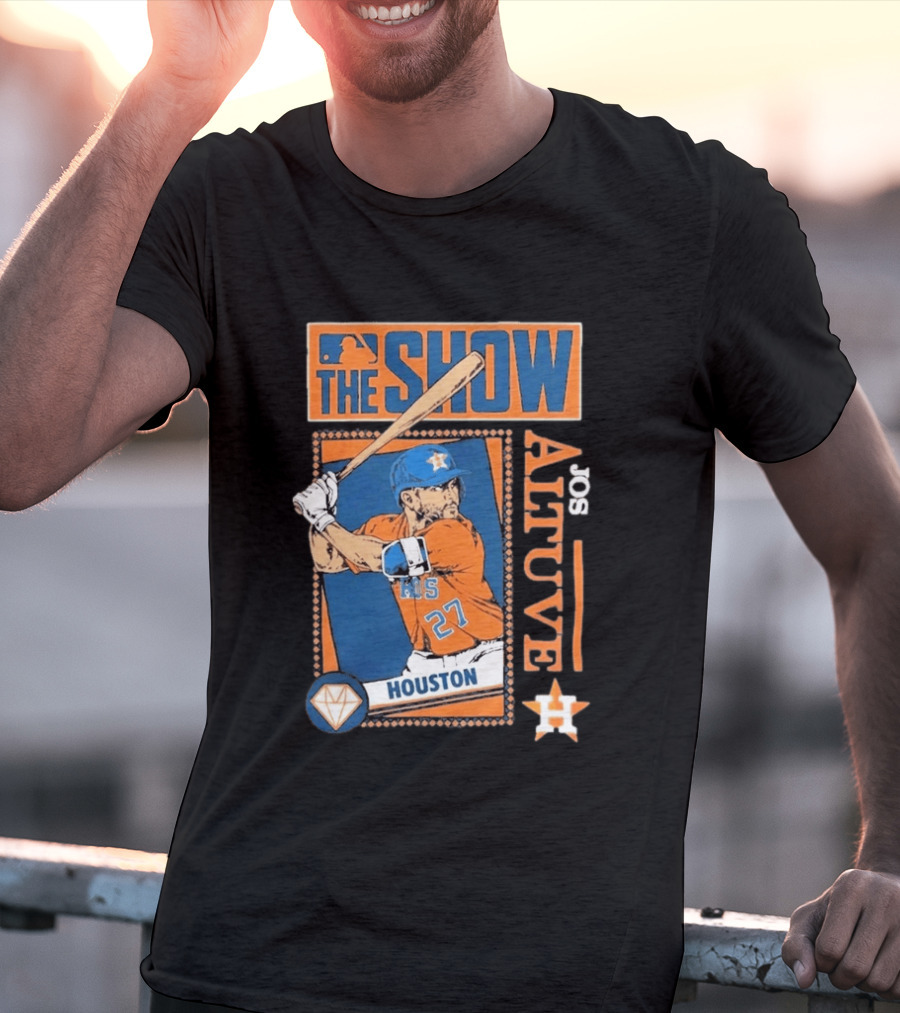 Houston Astros Jose Altuve The Show MLB Player Homage Navy Tri Blend T-Shirt