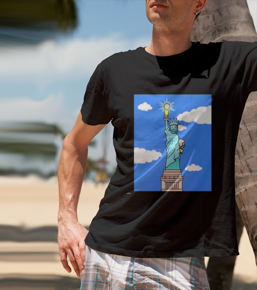 Jalen Brunson Statue Of Liberty New York 11 NBA Trophy T-Shirt
