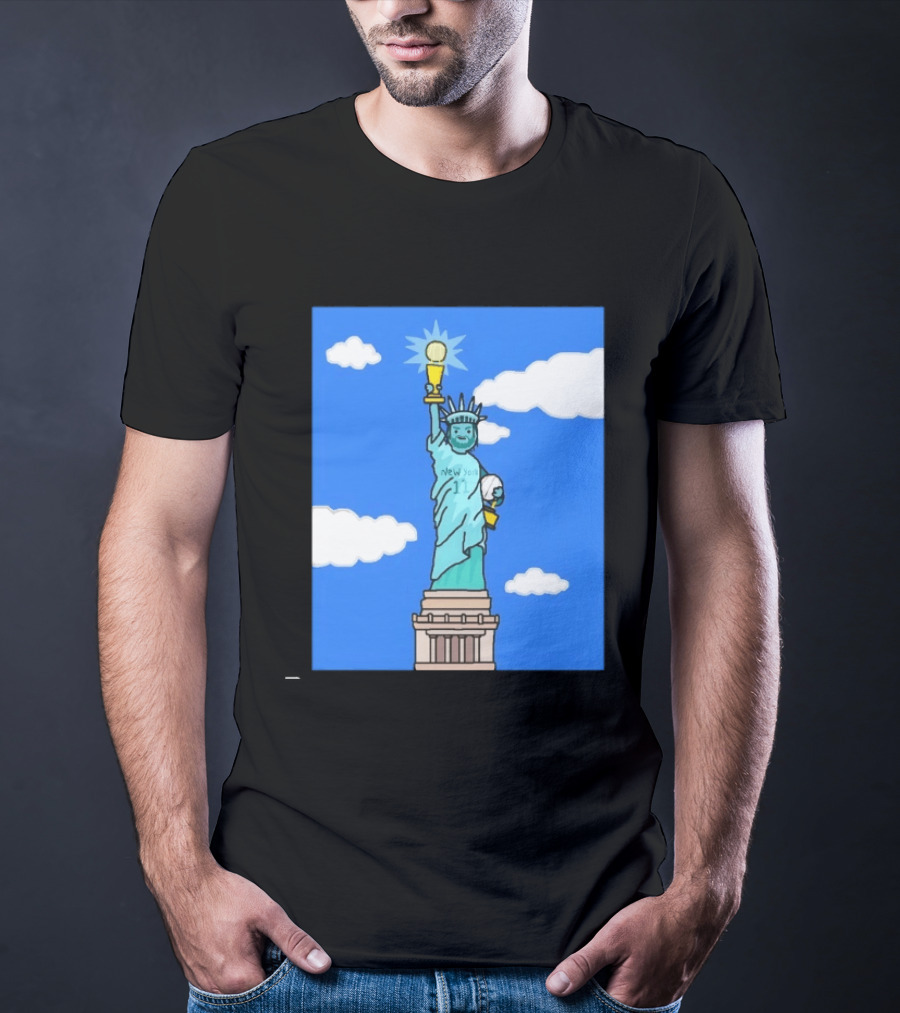 Jalen Brunson Statue Of Liberty New York 11 NBA Trophy T-Shirt