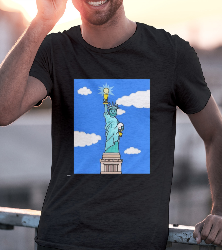 Jalen Brunson Statue Of Liberty New York 11 NBA Trophy T-Shirt