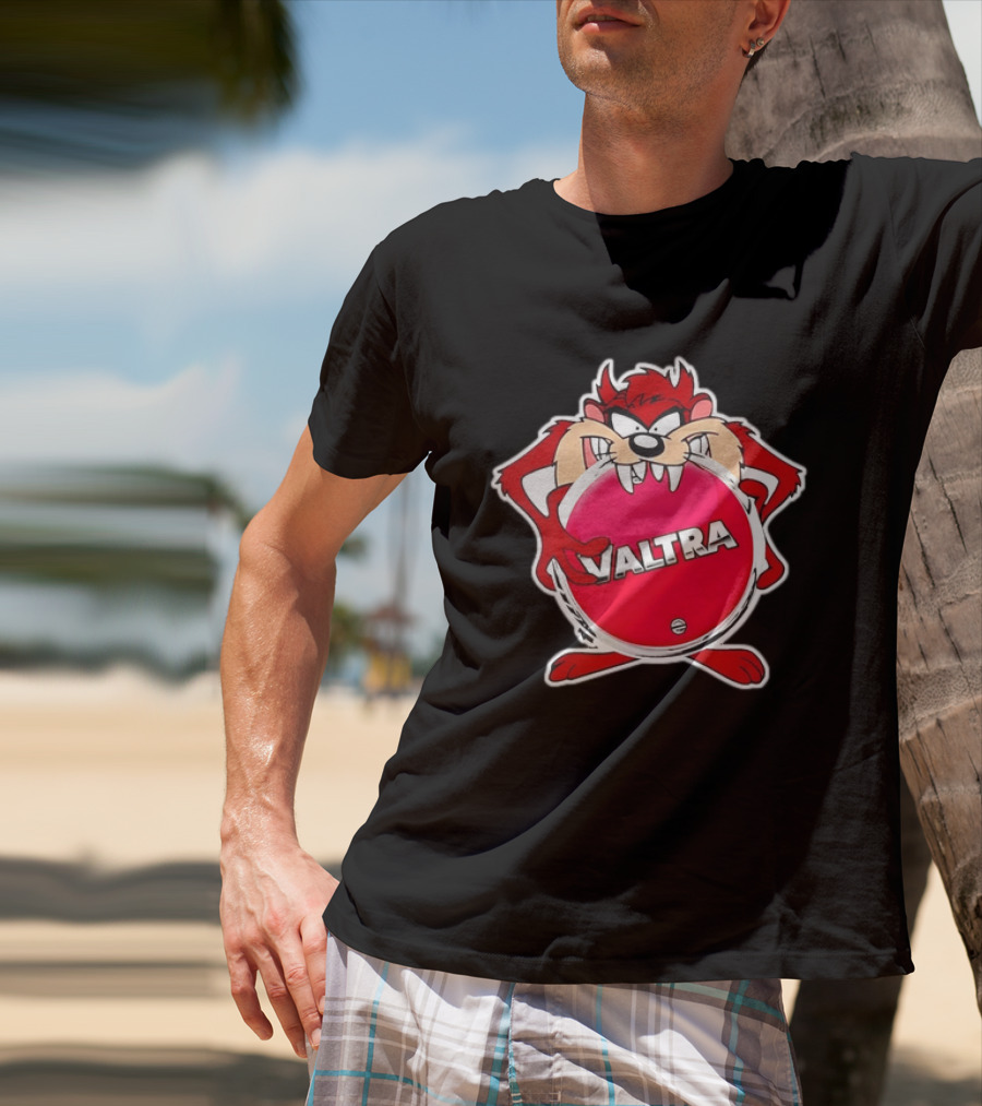 Valtra Tasmanian Devil Character Holding Red Disc T-Shirt