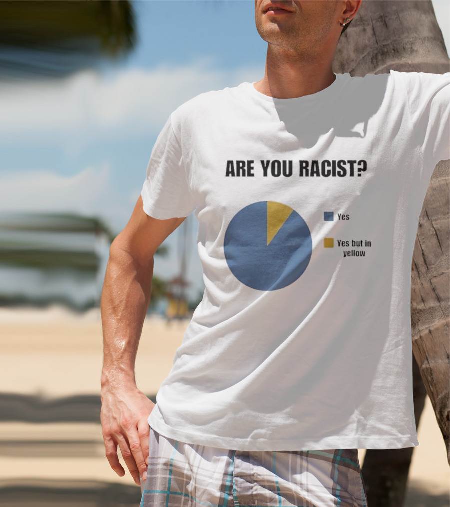 Are You Racist Yes Yes But In Yellow Pie Chart T-Shirt
