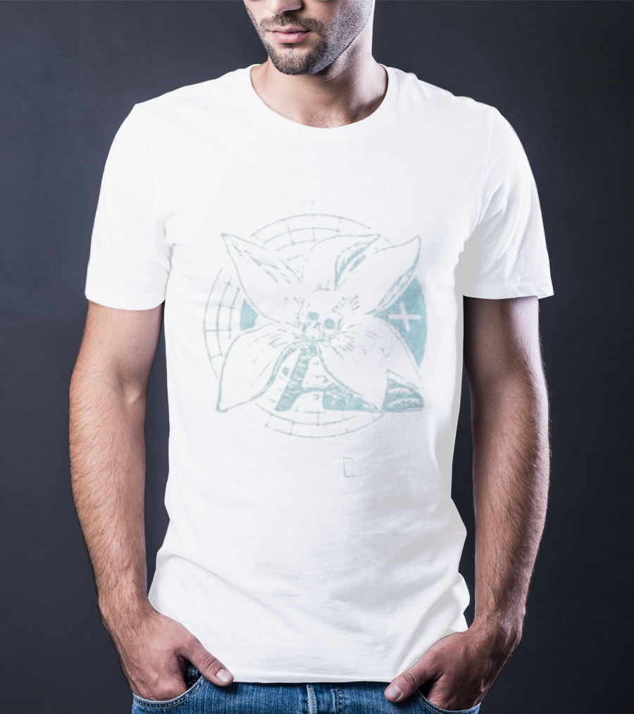 Brand New Band Flower Skull And Globe Green Sketch T-Shirt