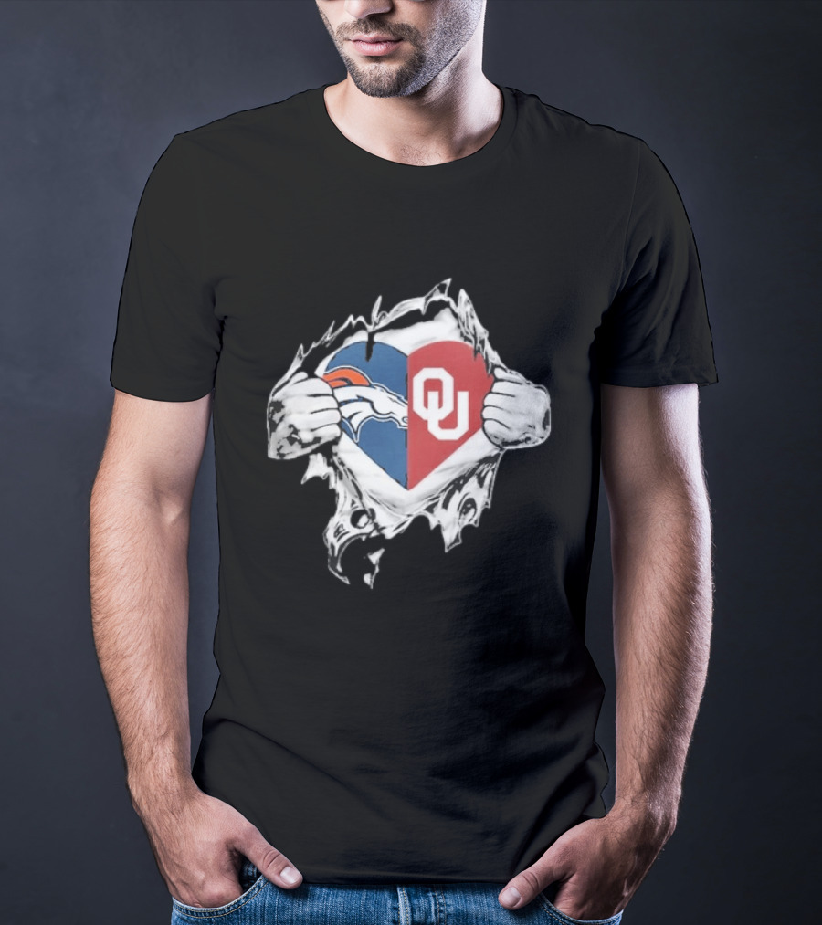 Broncos OU Sooners Heart Blend T-Shirt