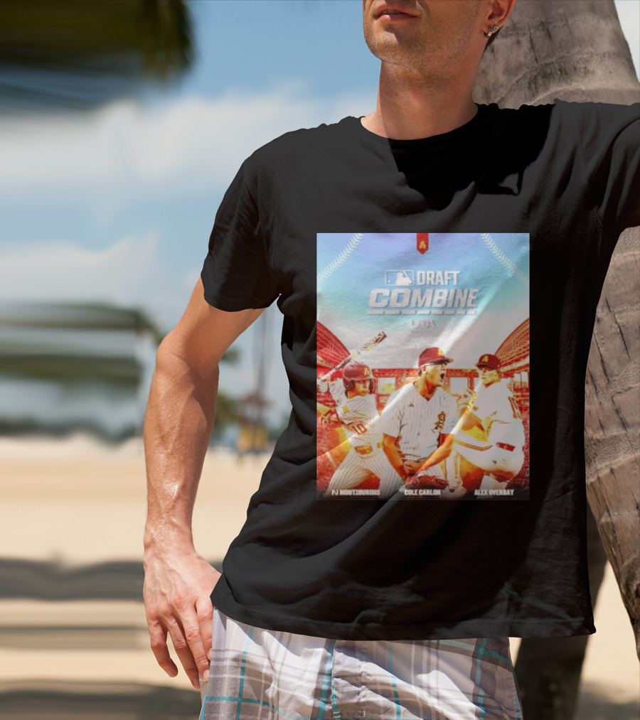 MLB Draft Combine Moutzouridis Carlon Overbay Arizona State Sun Devils Baseball T-Shirt
