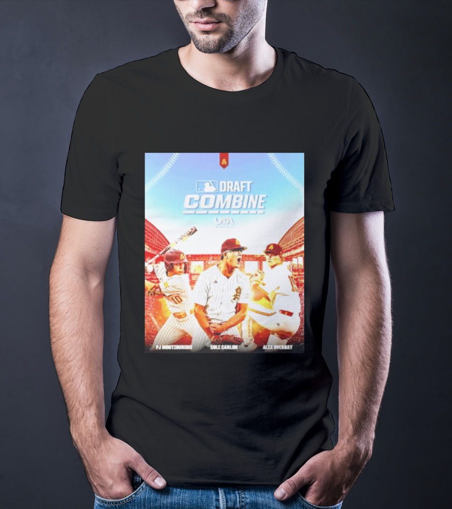 MLB Draft Combine Moutzouridis Carlon Overbay Arizona State Sun Devils Baseball T-Shirt