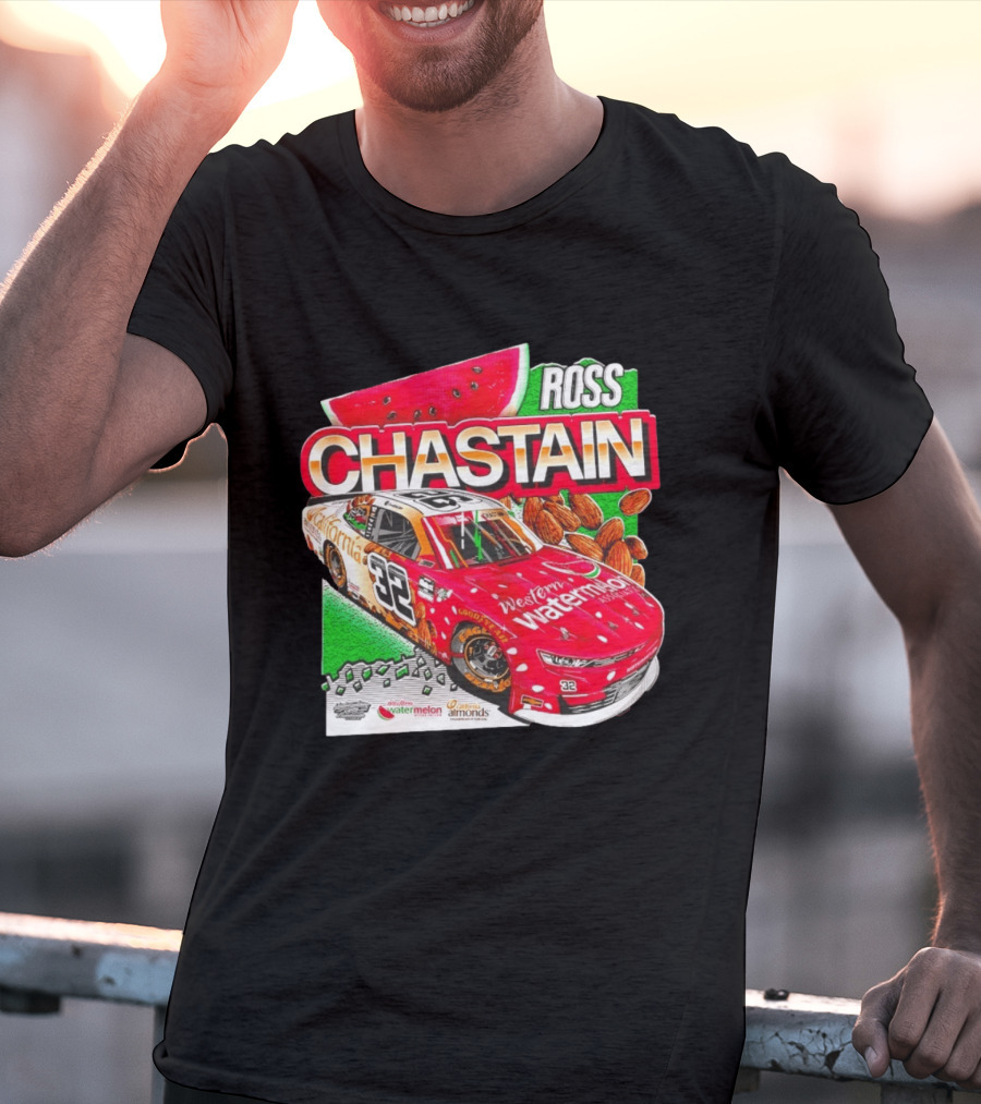 Ross Chastain 32 Western Watermelon California Almonds NASCAR Racing Car T-Shirt