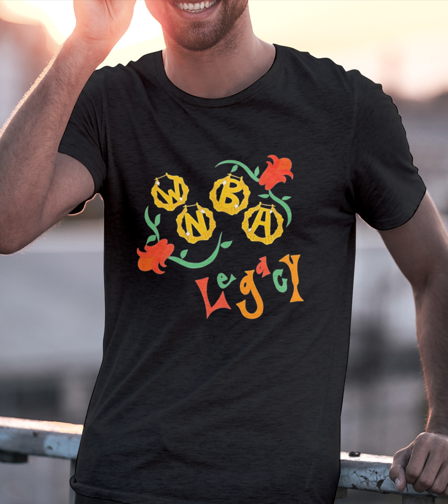 WNBA Bamboo Hoop Earrings Legacy Floral T-Shirt