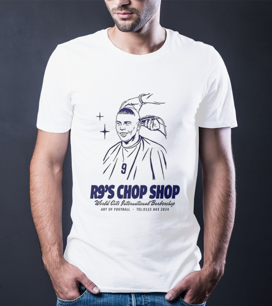 R9's Chop Shop Brazil Ronaldo National Team Barber Art Of Football T-Shirt